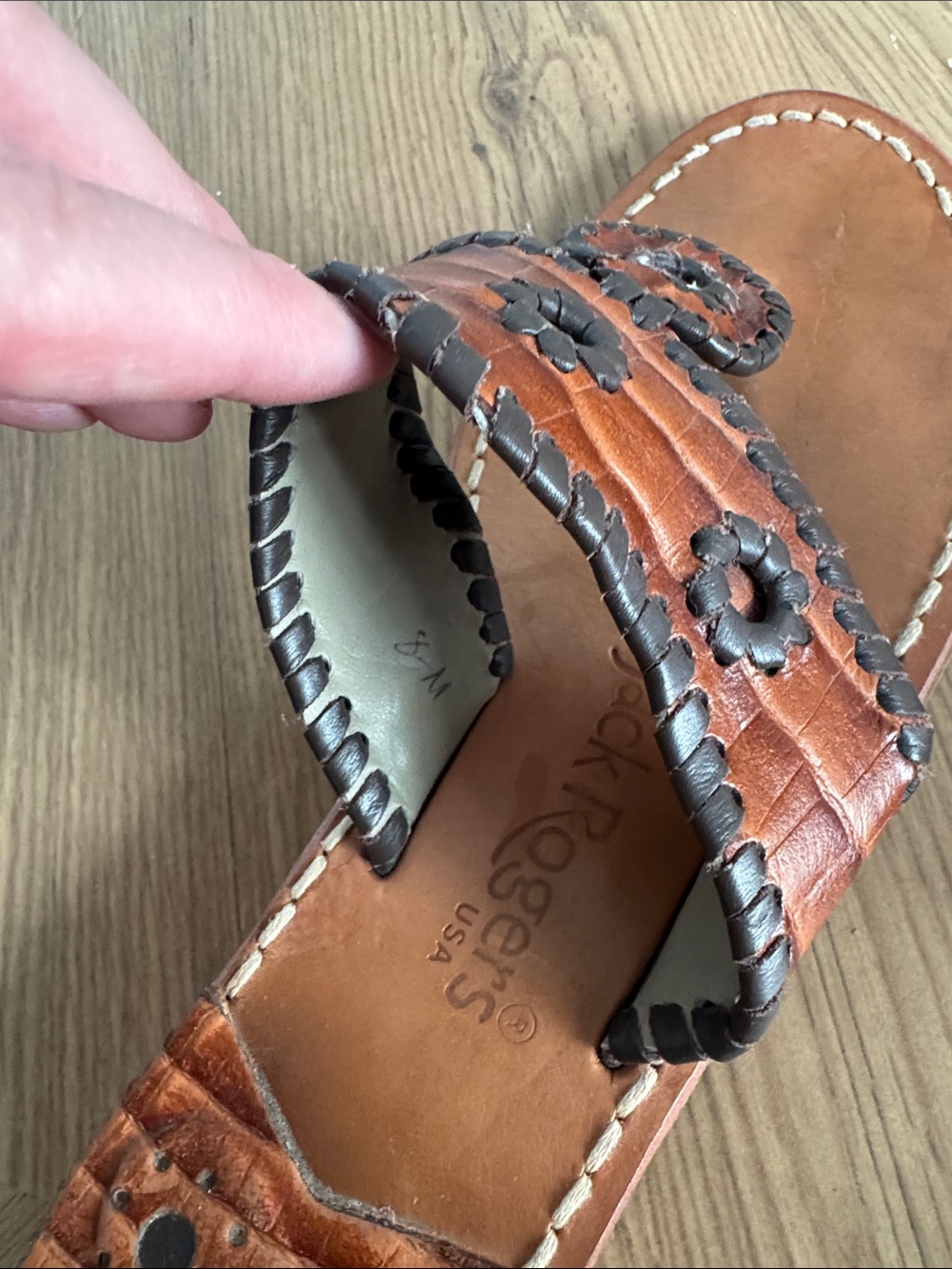 Jack Rogers Brown Leather Sandals _
- Size 8 - Picture 3 of 4